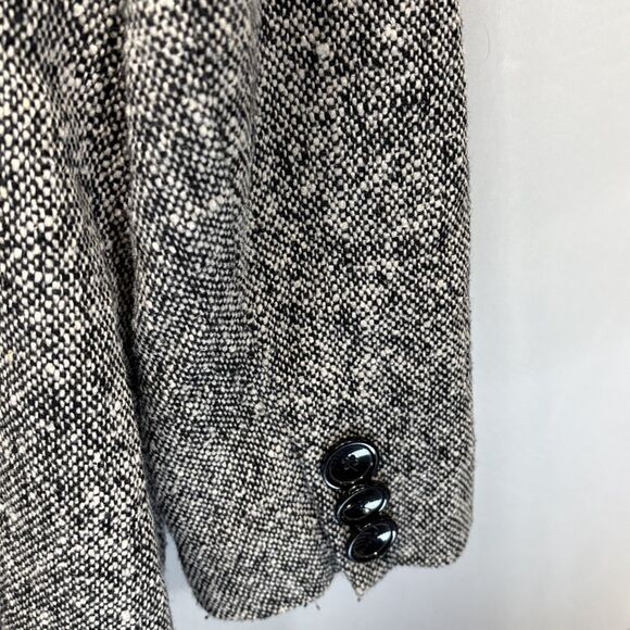 MarkReed Fashion Womens Salt Pepper Tweed Wool Blend Button Coat Vintage Sz 18P - Picture 5 of 10